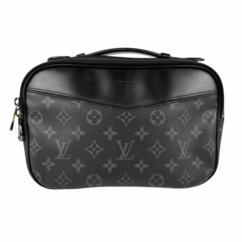 Louis Vuitton Body Belt Bum Crossbody Bag Waist Clutch Monogram Eclipse Black